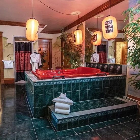 The Oriental Gardens suite at the Anniversary Inn in Logan, Utah