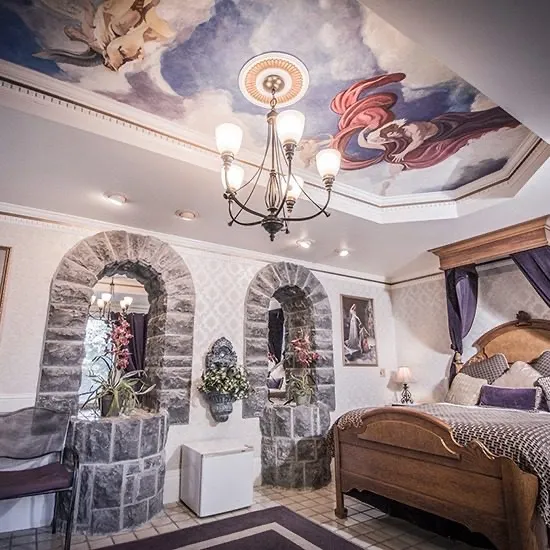 The King Arthur’s Castle suite at the Anniversary Inn in Logan, Utah